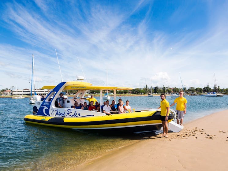 Wave Rider is perfect for beach landings! Built with a set of stairs in the bow, you can safely step off the boat for a stroll on a beach of your choosing