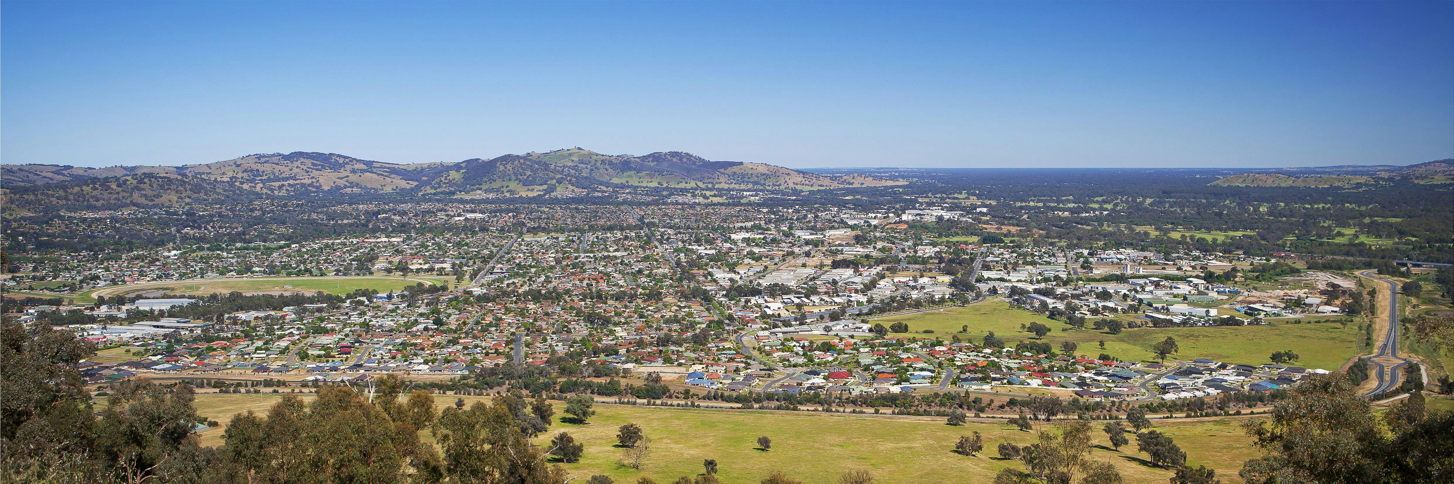 View of Wodonga from Huon Hill