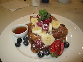 breakfast at Plantation House French toast with fresh fruit and berries.one of the many choices