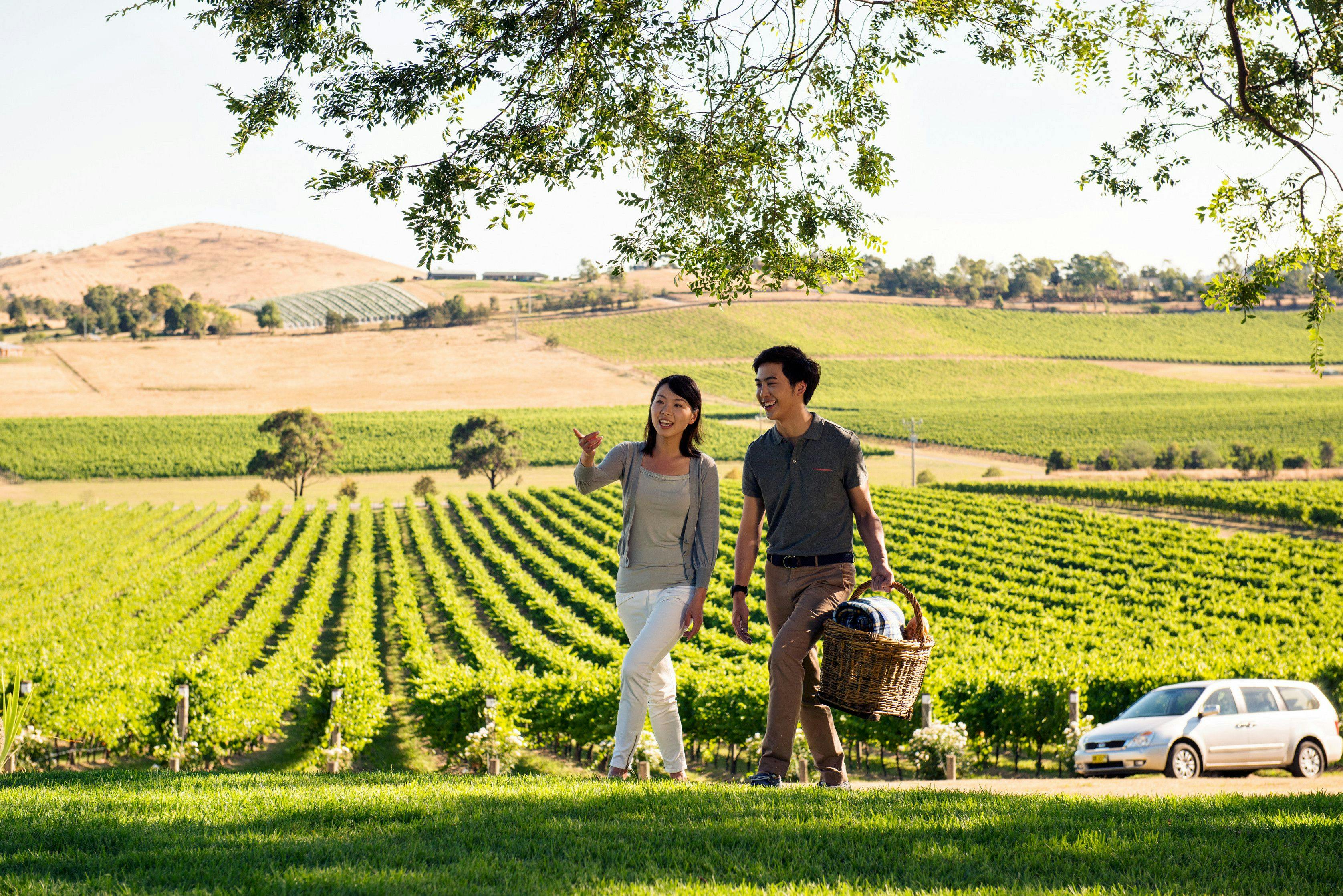 Enjoying the grounds at De Bortoli