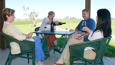 Enjoying a drink in the Cellar Door