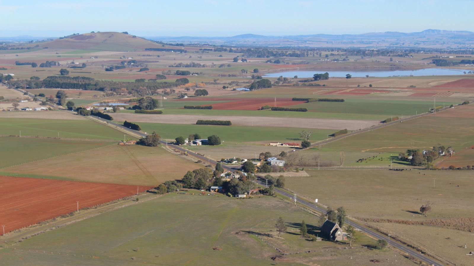Daylesford from a hot air balloon