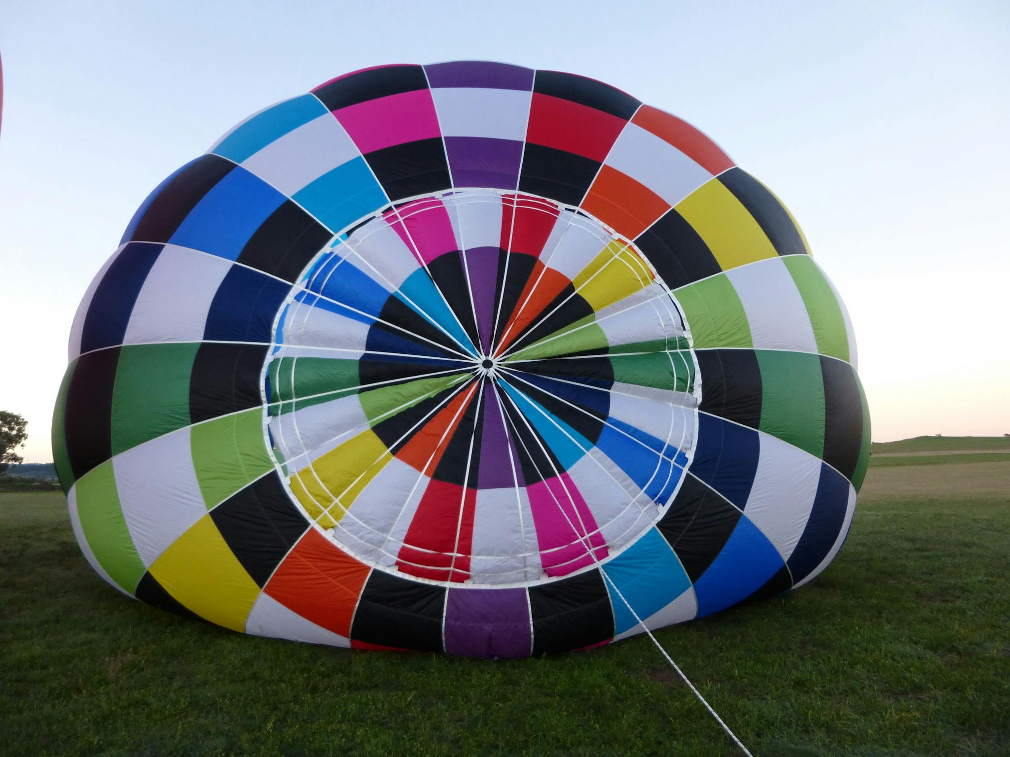 The top of a balloon on inflation