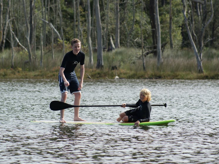 Stand Up Paddling can be great fun for kids to test their balance and just muck around.