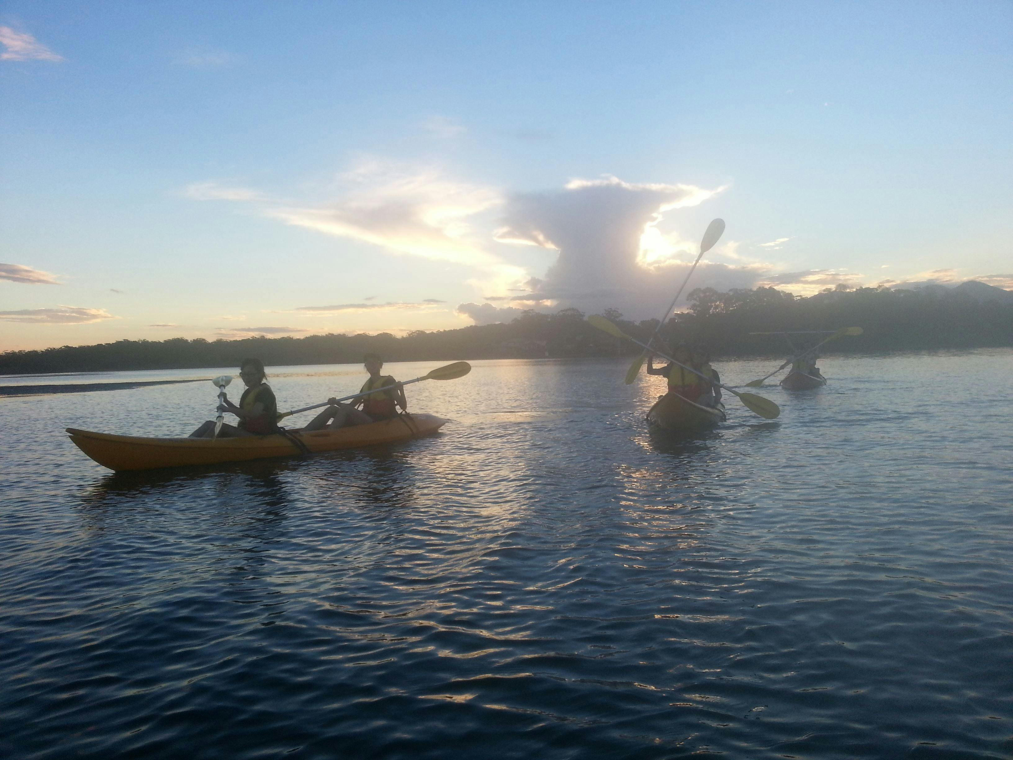Thunder clouds in distance in Bongil Bongil National Park with C-Change Adventures