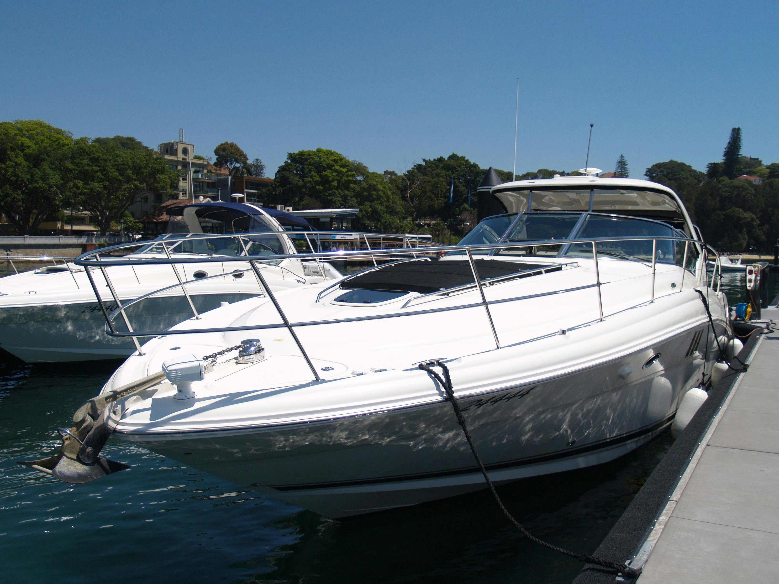 Luxury motor cruiser on Sydney Harbour