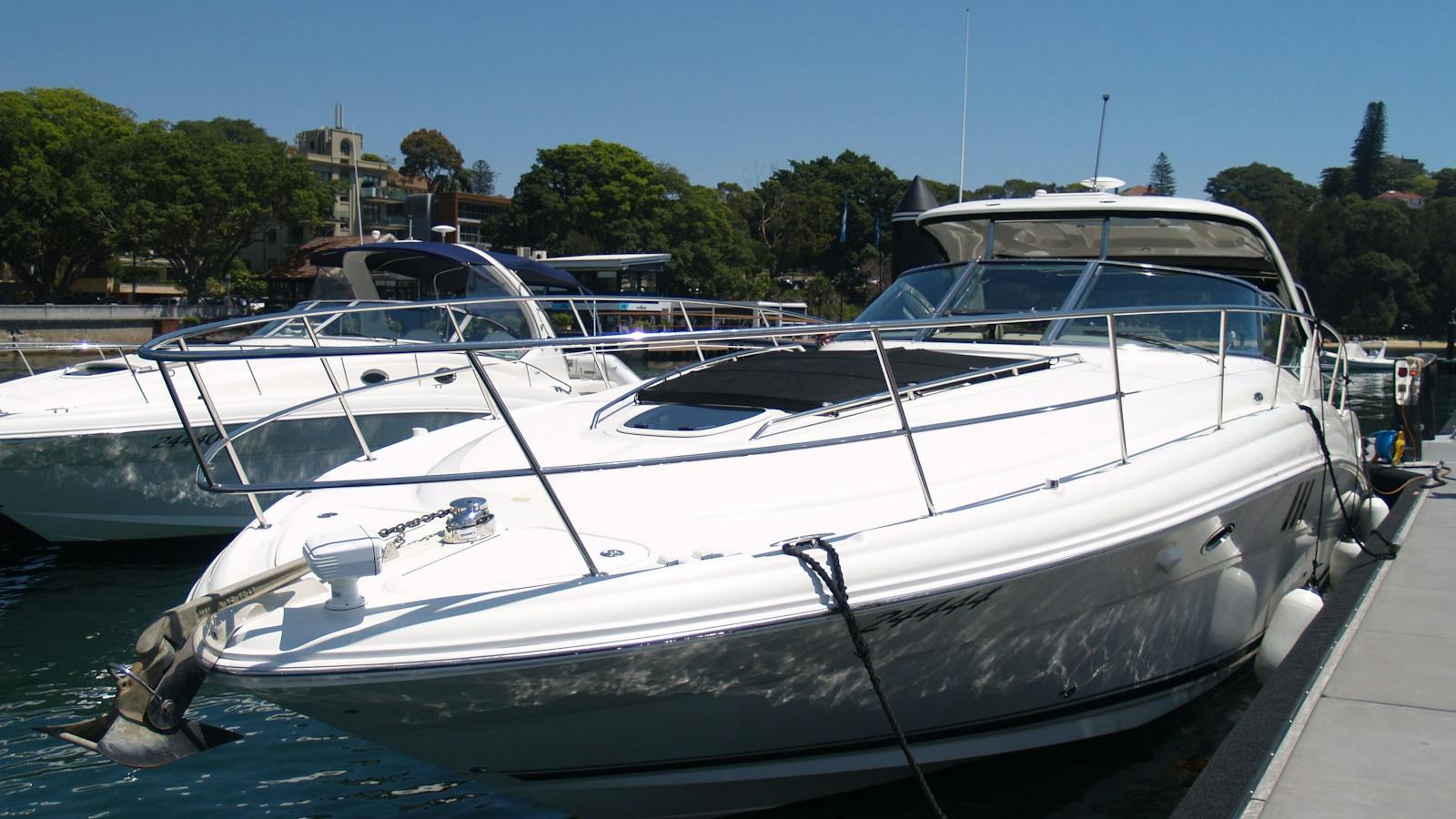 Luxury motor cruiser on Sydney Harbour