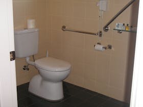 Toilet with Hand Rails