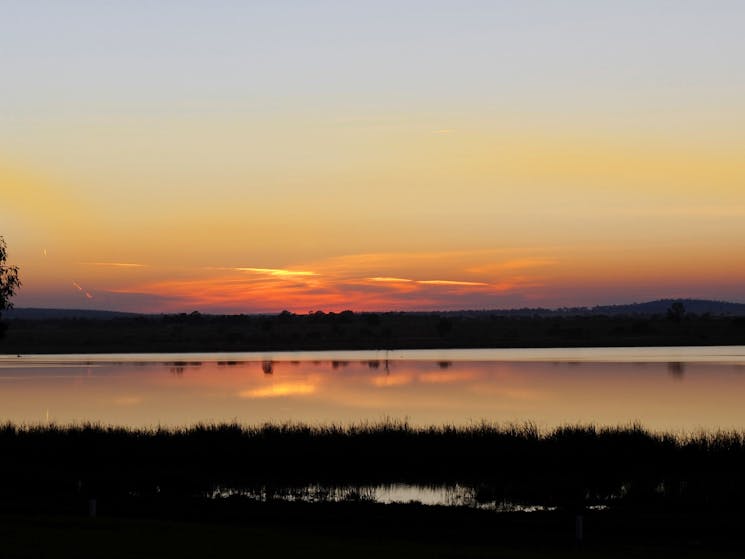 Sunset over Lake Wyangan, after a busy day touring