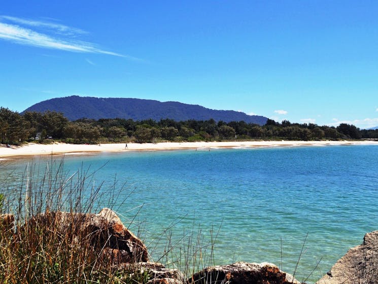 The calm waters of Pilot Beach