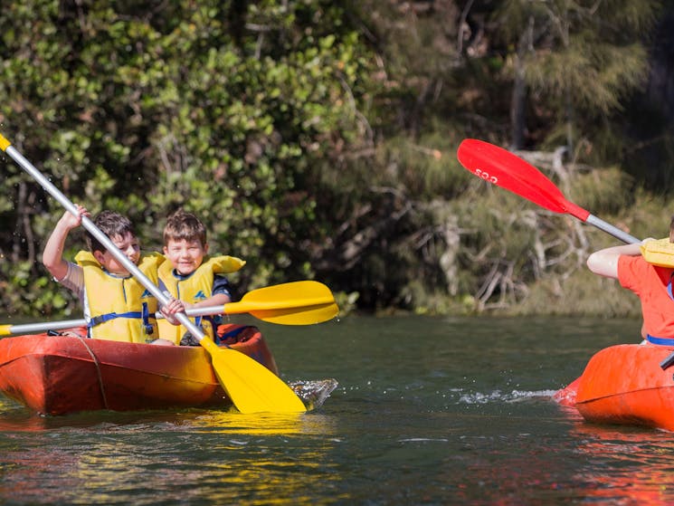 Canoeing on Bonville Creek at the Coffs Coast Adventure Centre