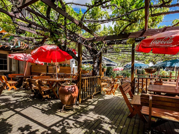 The beautiful Beer Garden in spring