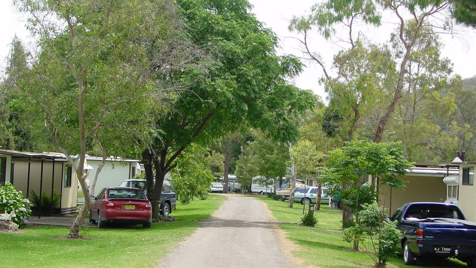 Caravans area at Gradys Riverside Retreat Shoalhaven River, Burrier near Nowra