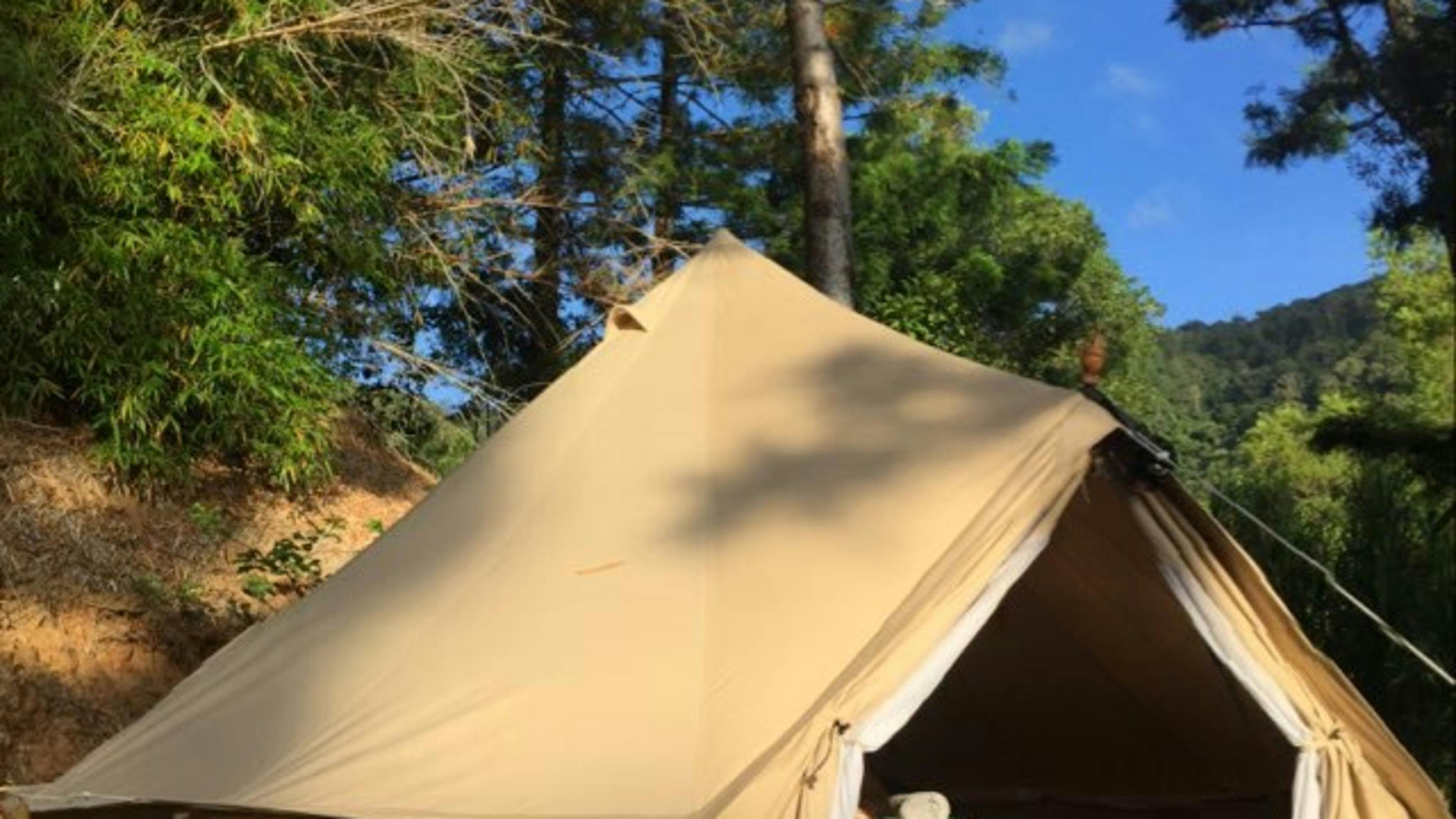 100% Cotton canvas bell tent. Comfortable and spacious. Best in it's class.