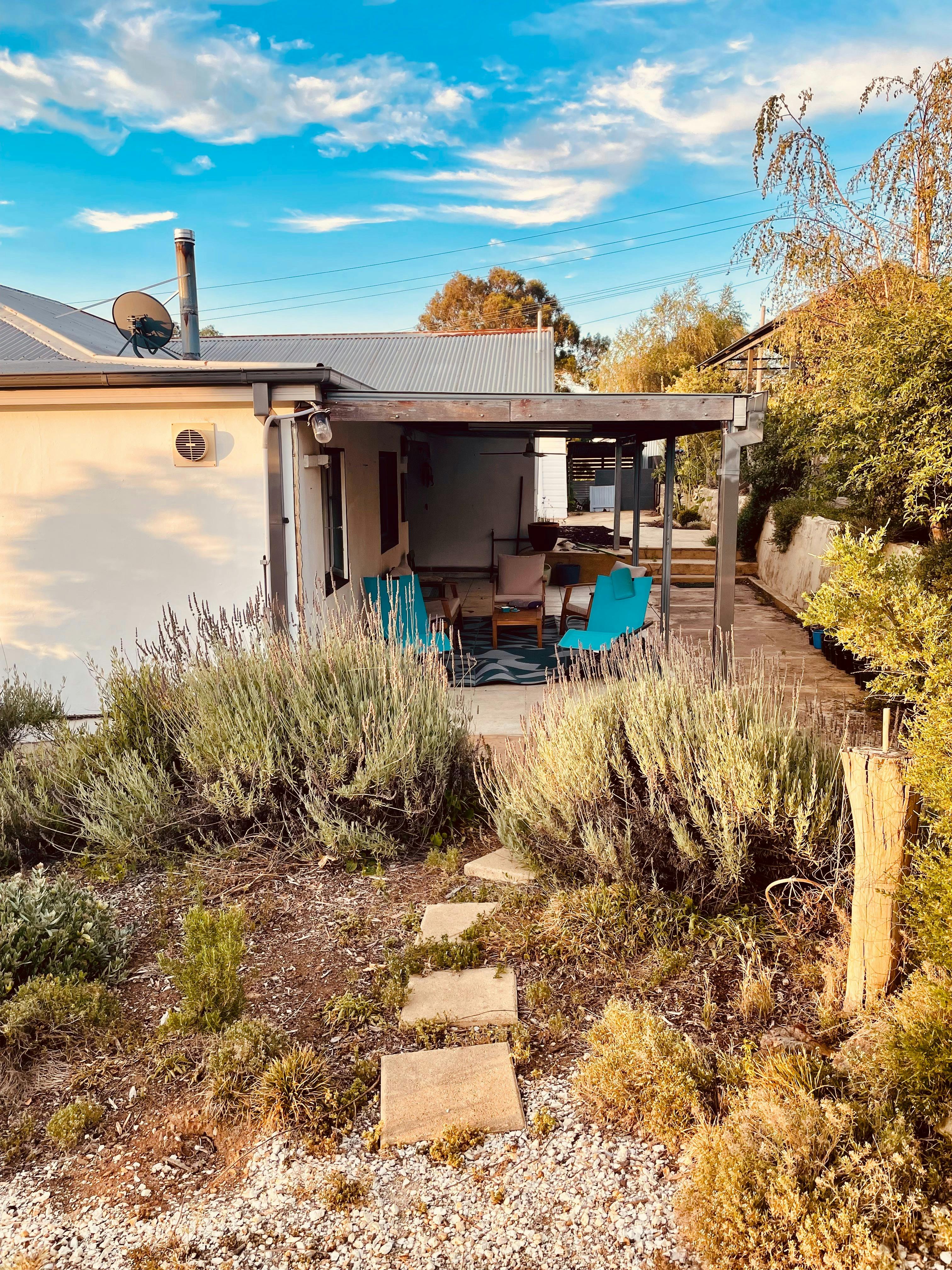 backyard to porch view
