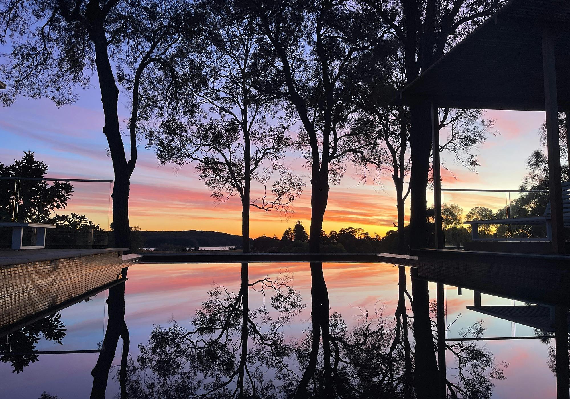 Sunrise from infinity pool