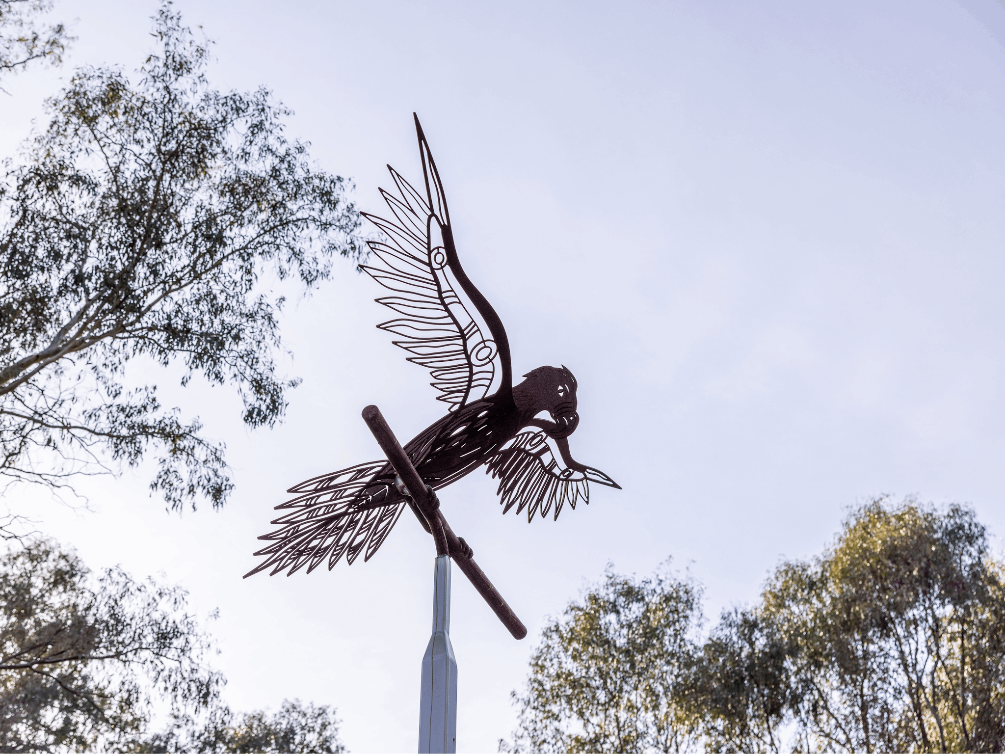 Safe Landing sculpture on the Crossing Place Trail