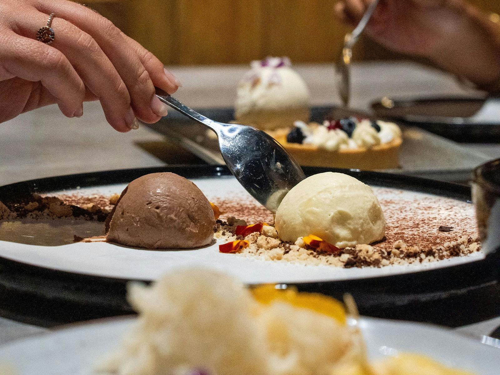 KOI Bar & Restaurant desserts, including Yin & Yang Mousse.