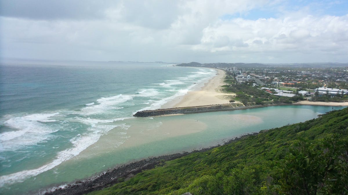 View over Tallebudgera Creek from Tumgun lookout, Rainforest Circuit, Burleigh Head