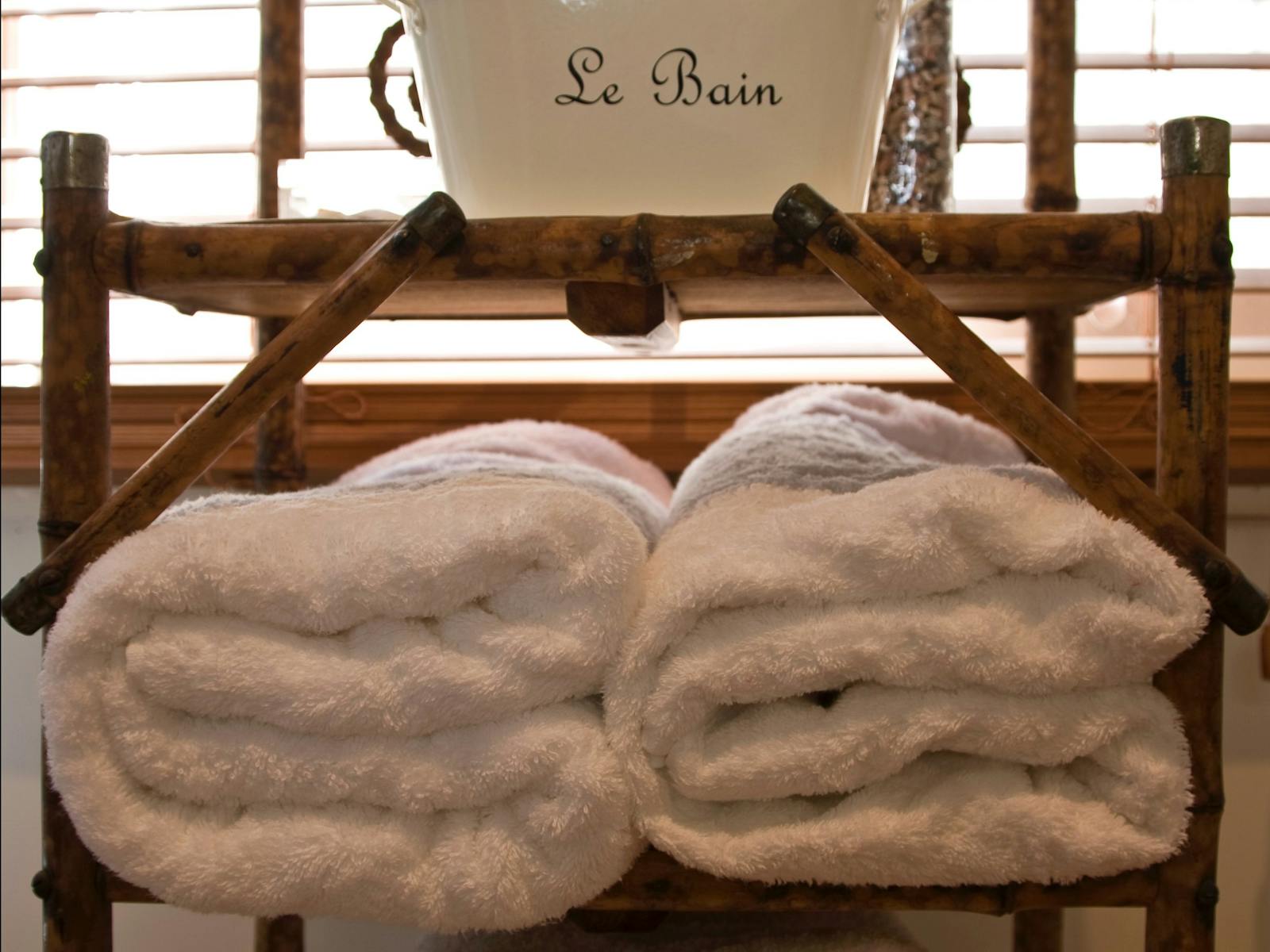 Luxurious bathroom with large fluffy towels