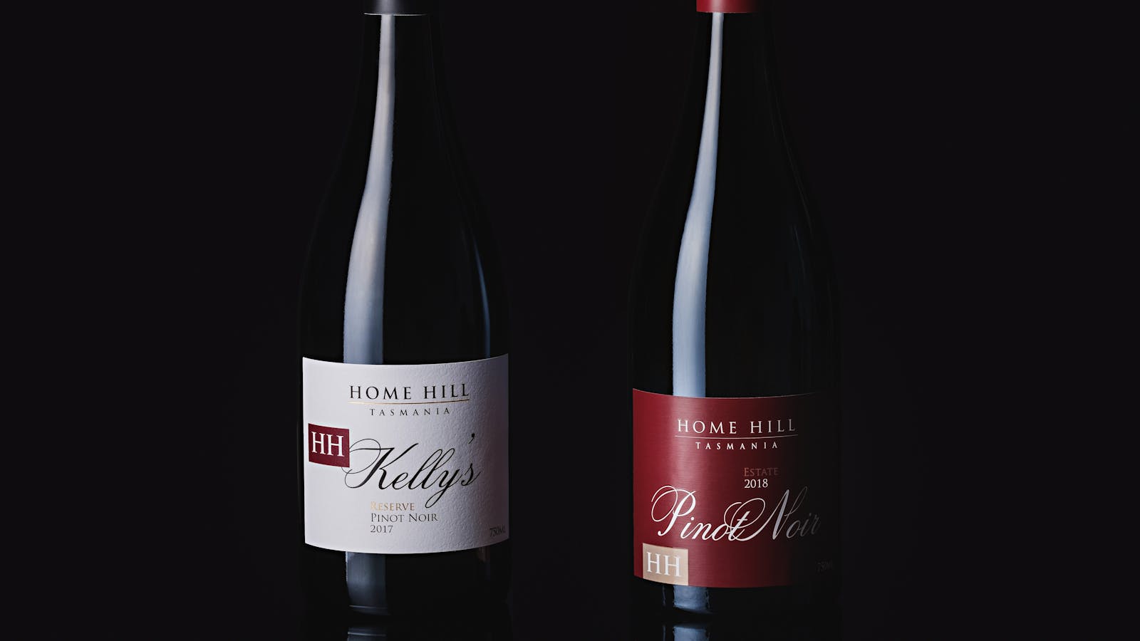 2018 Home Hill Estate Pinot Noir, 2017 Home Hill Kelly's Reserve Pinot Noir(99 points James Halliday