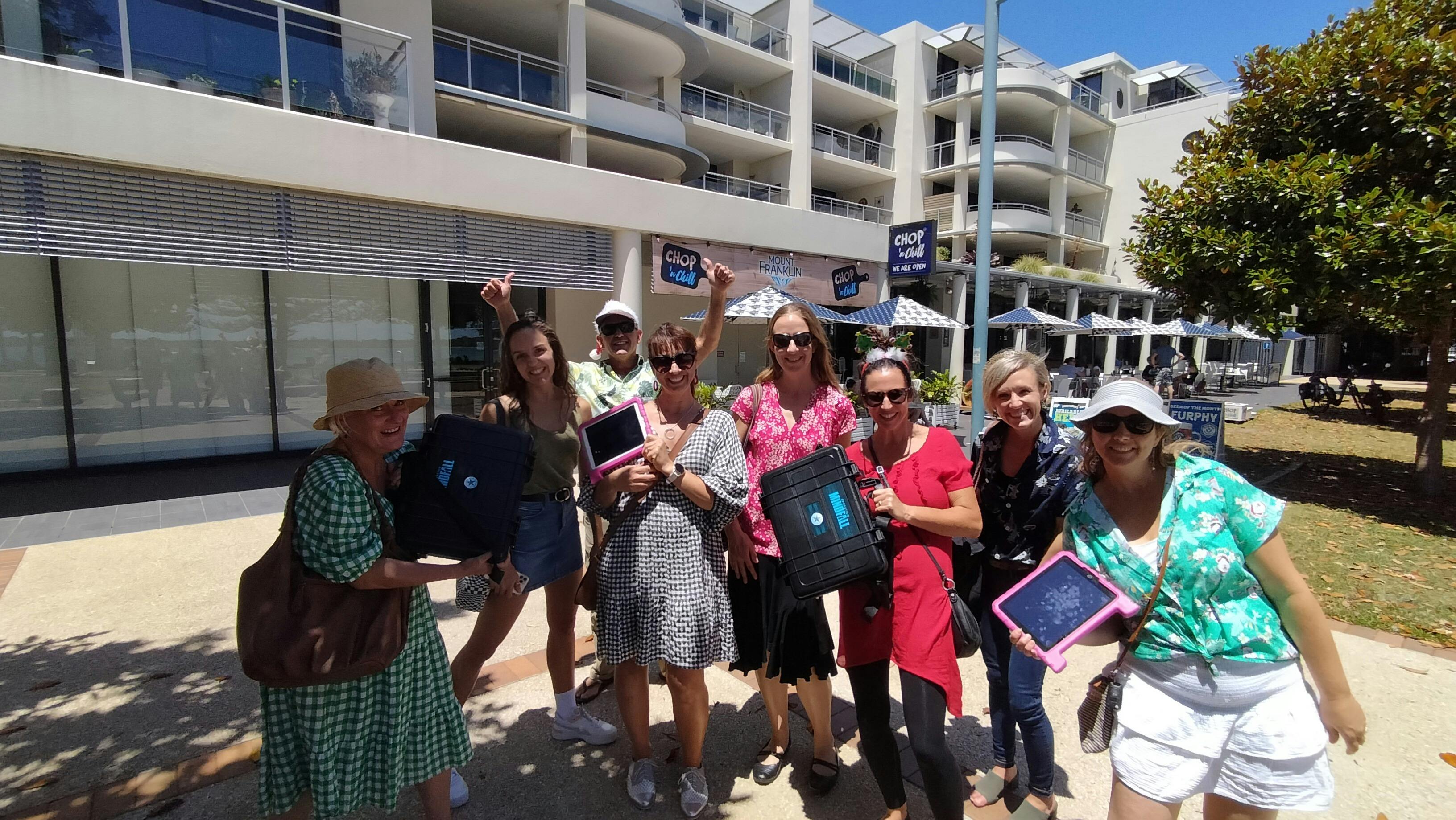 People playing a team building event