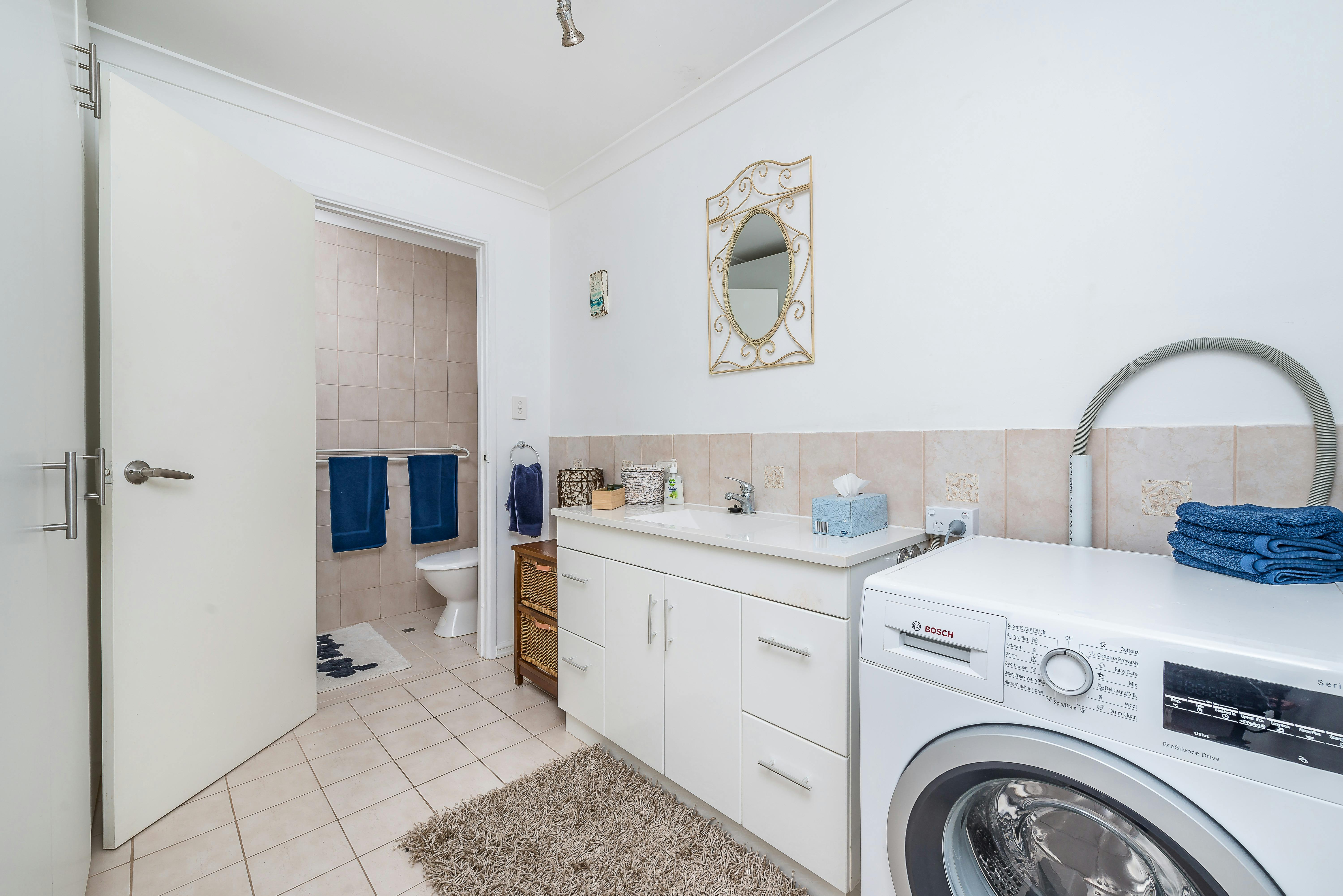 Shower, WC and washing machine