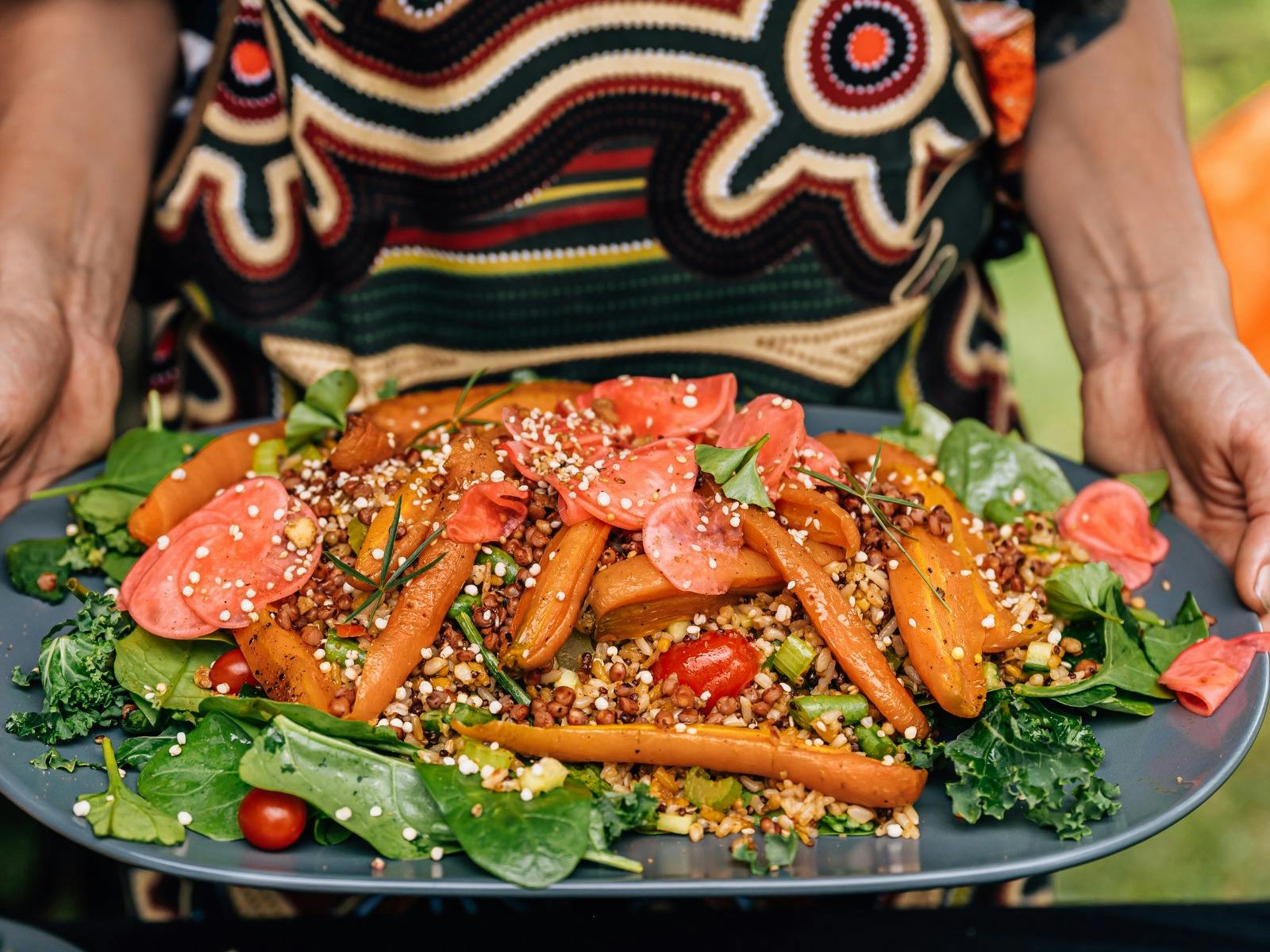 Ancient Grains salad with Native Dukkah served at My Dilly Bag workshop