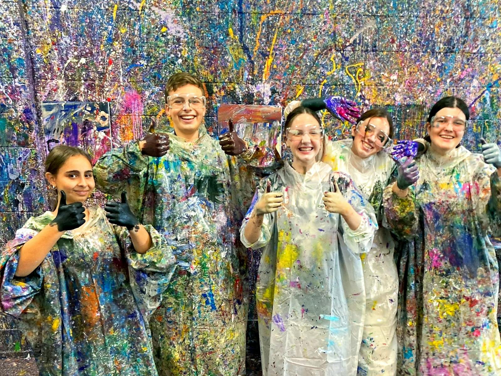 Splatter painting group photo, Kaboo Studio