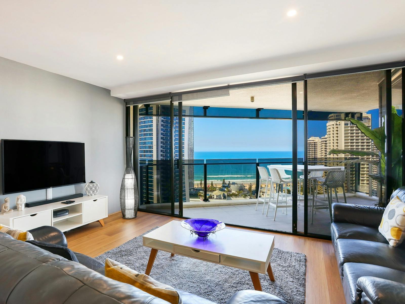 Circle on Cavill Surfers Paradise Lounge room with balcony sliding doors and ocean views Circle on Cavill Surfers Paradise Lounge room with balcony sliding doors and ocean views