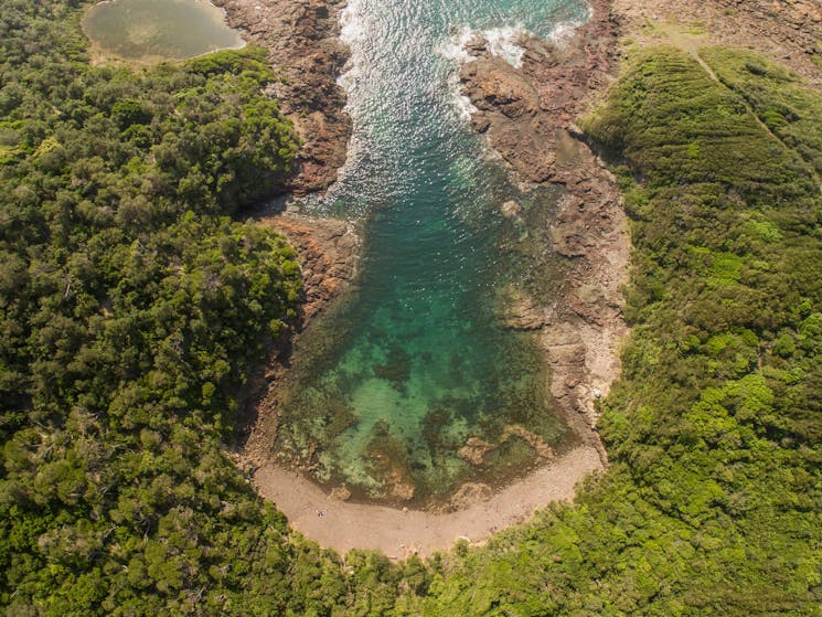 Aerial of Bushrangers Bay, Bass Point in Shellharbour