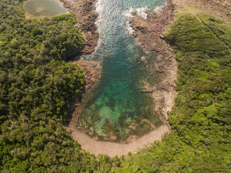 Aerial of Bushrangers Bay, Bass Point in Shellharbour