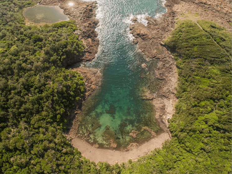 Aerial of Bushrangers Bay, Bass Point Reserve  in Shellharbour