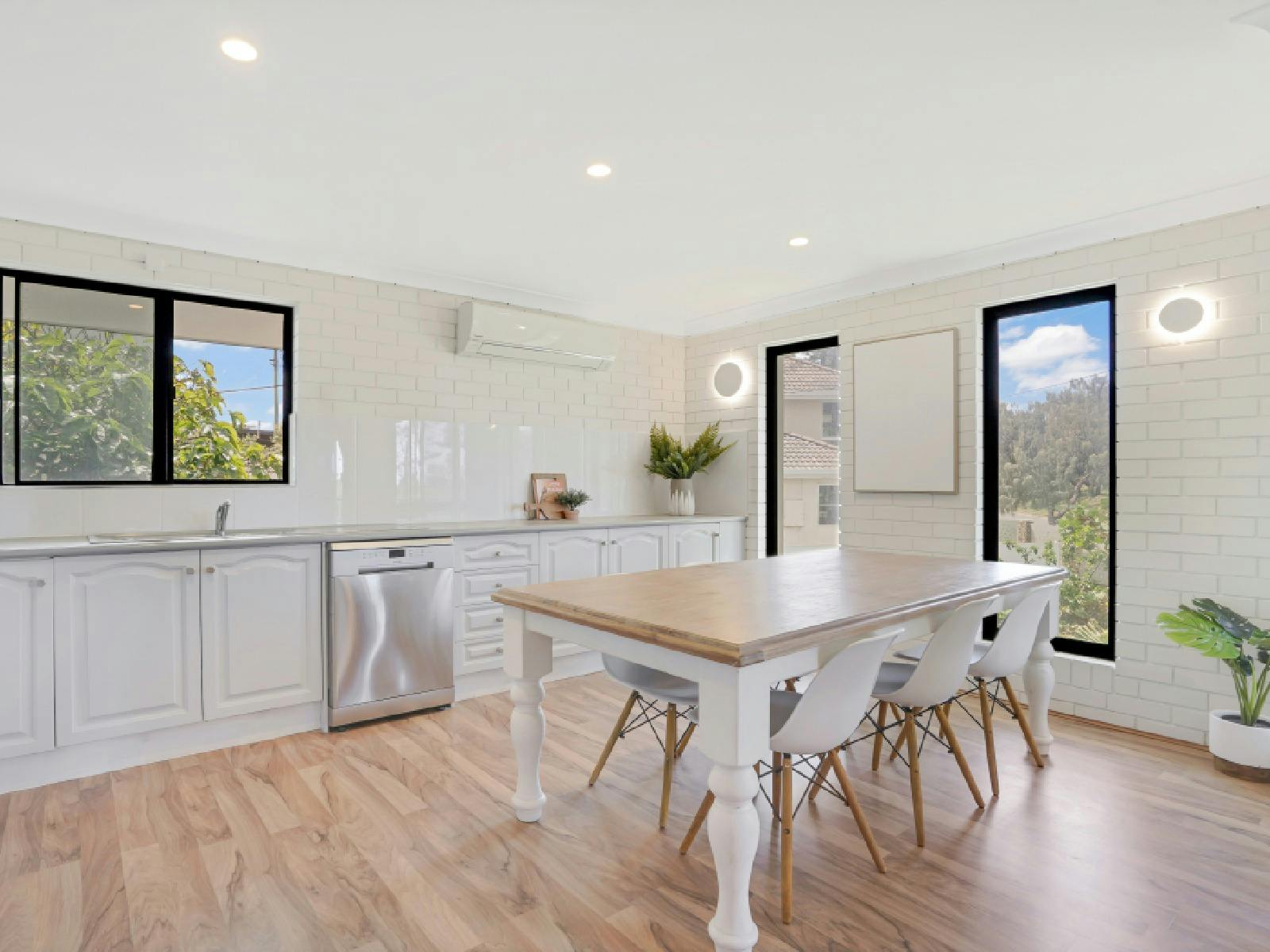 Integrated kitchen and dining area