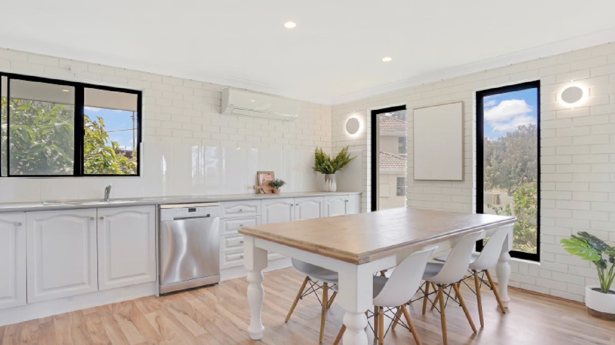 Integrated kitchen and dining area
