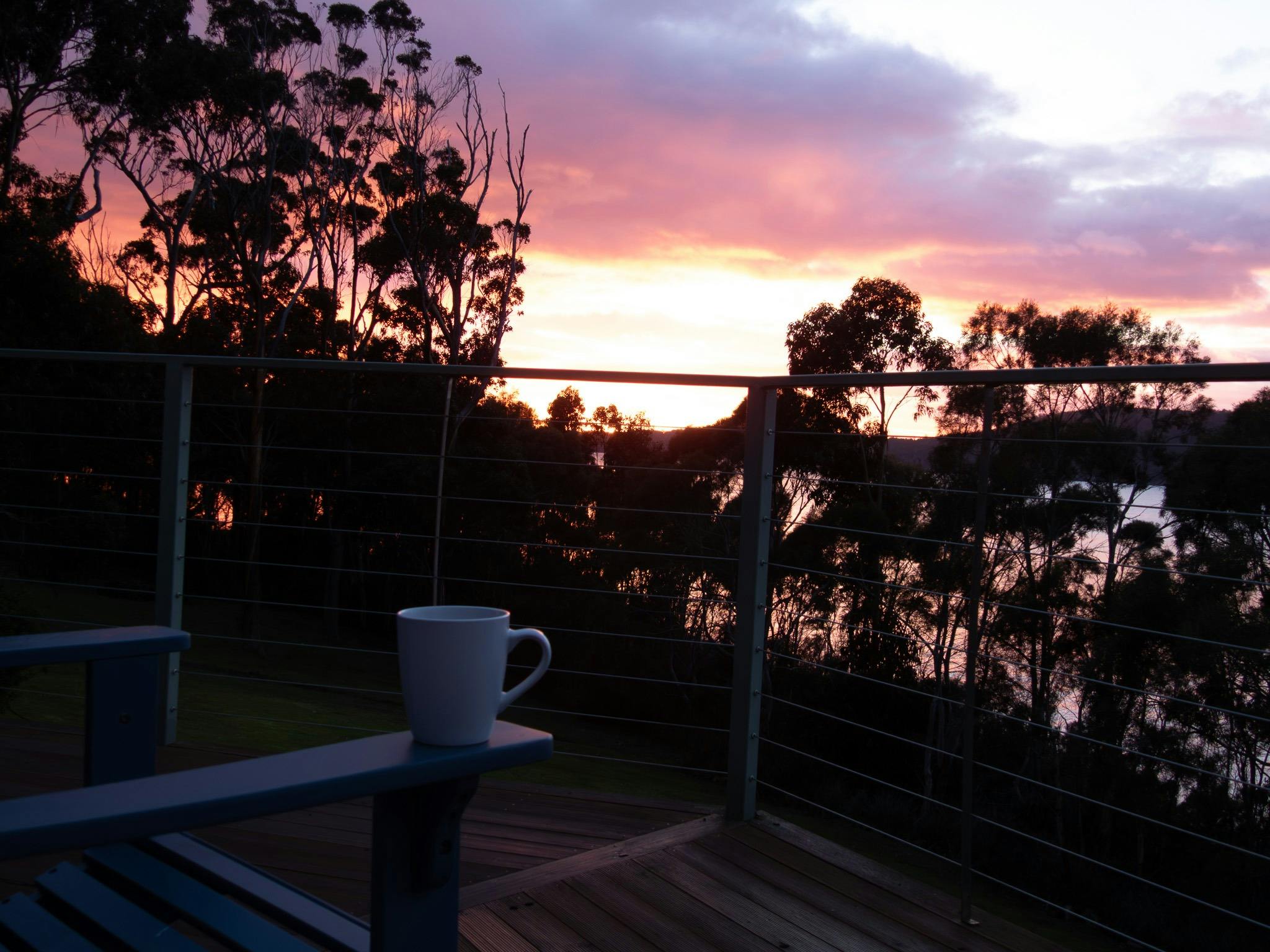Enjoy a cuppa on the balcony watching the sun rise over the ocean