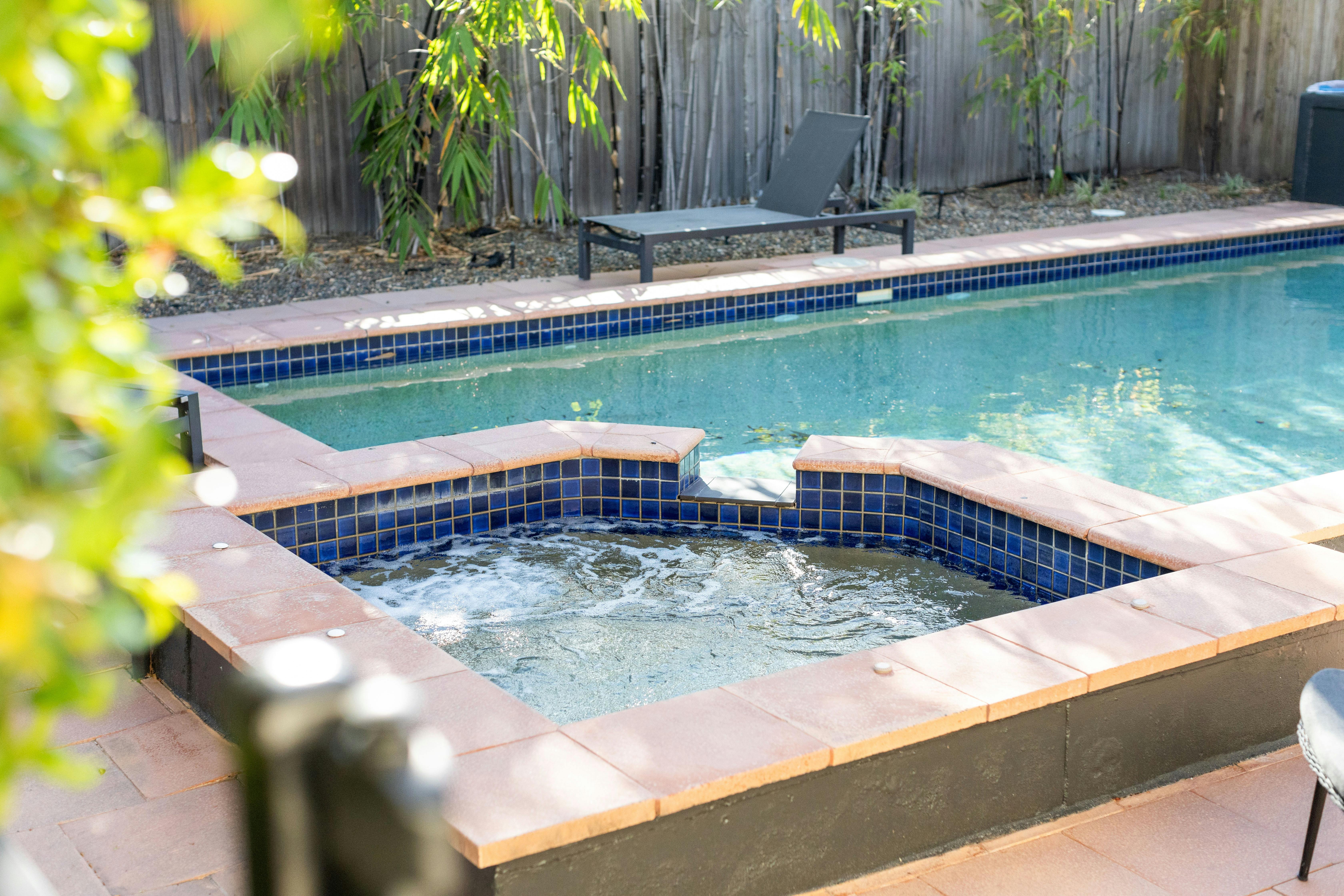 Outdoor Pool & heated spa