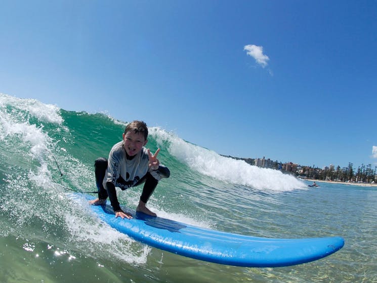 Fun surfing in the sun, Manly Beach and surfing on the Northern Beaches.