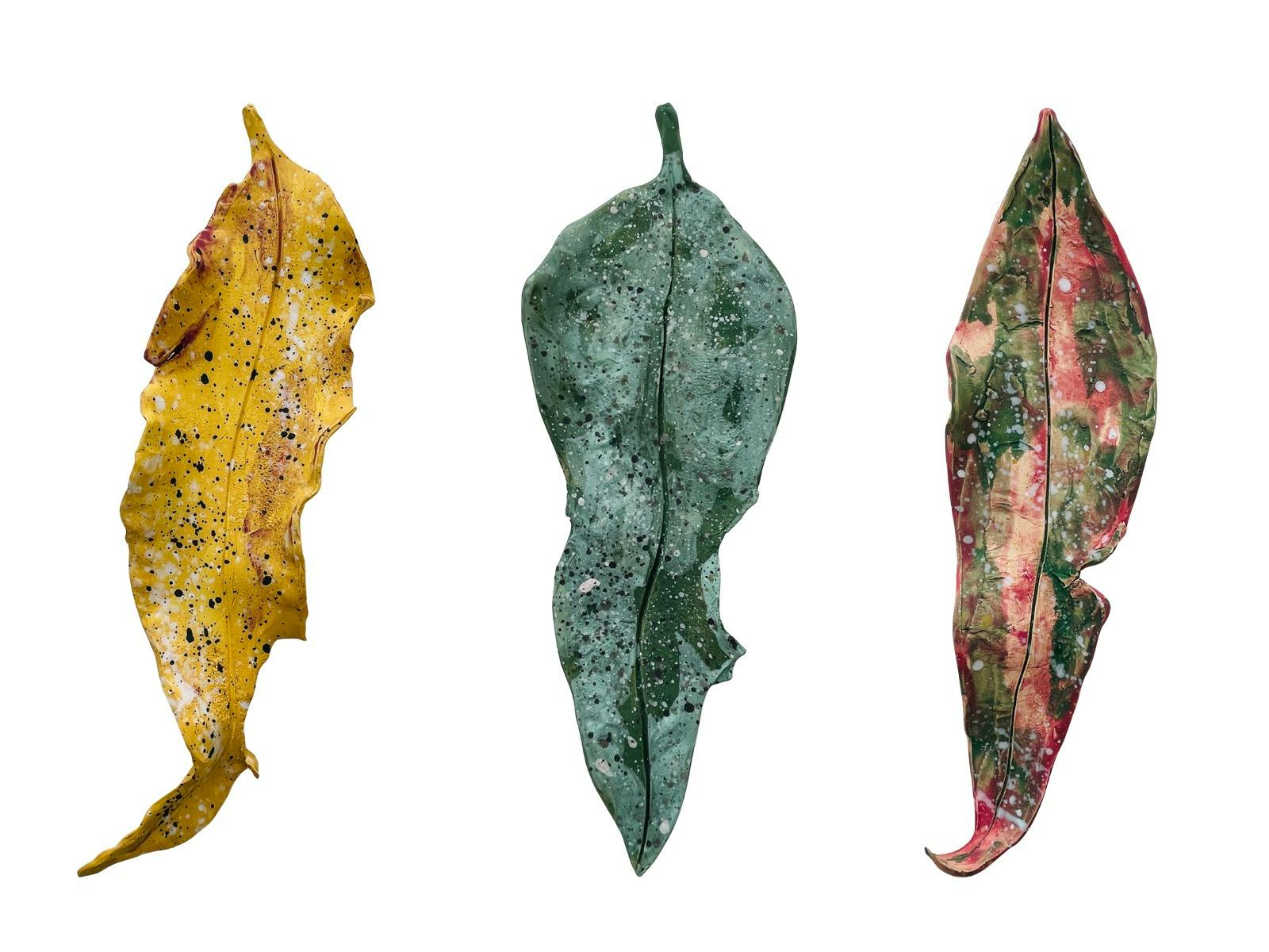Ceramic gum leaves by Maria Shaw