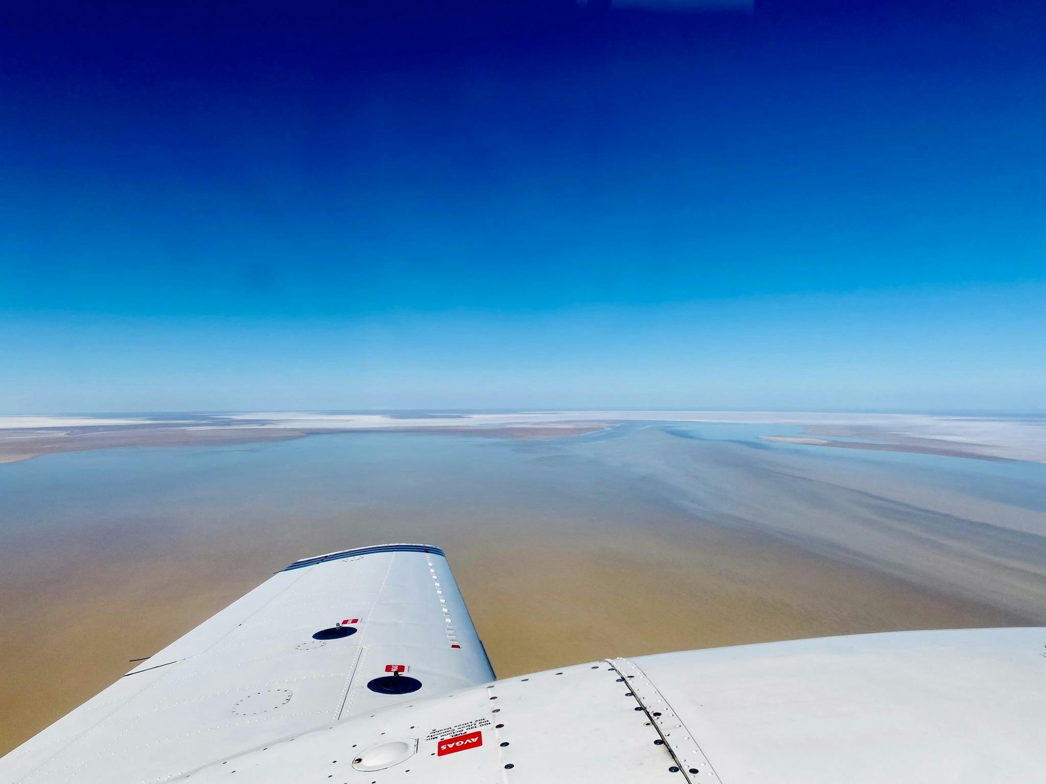 flying over Lake Eyre