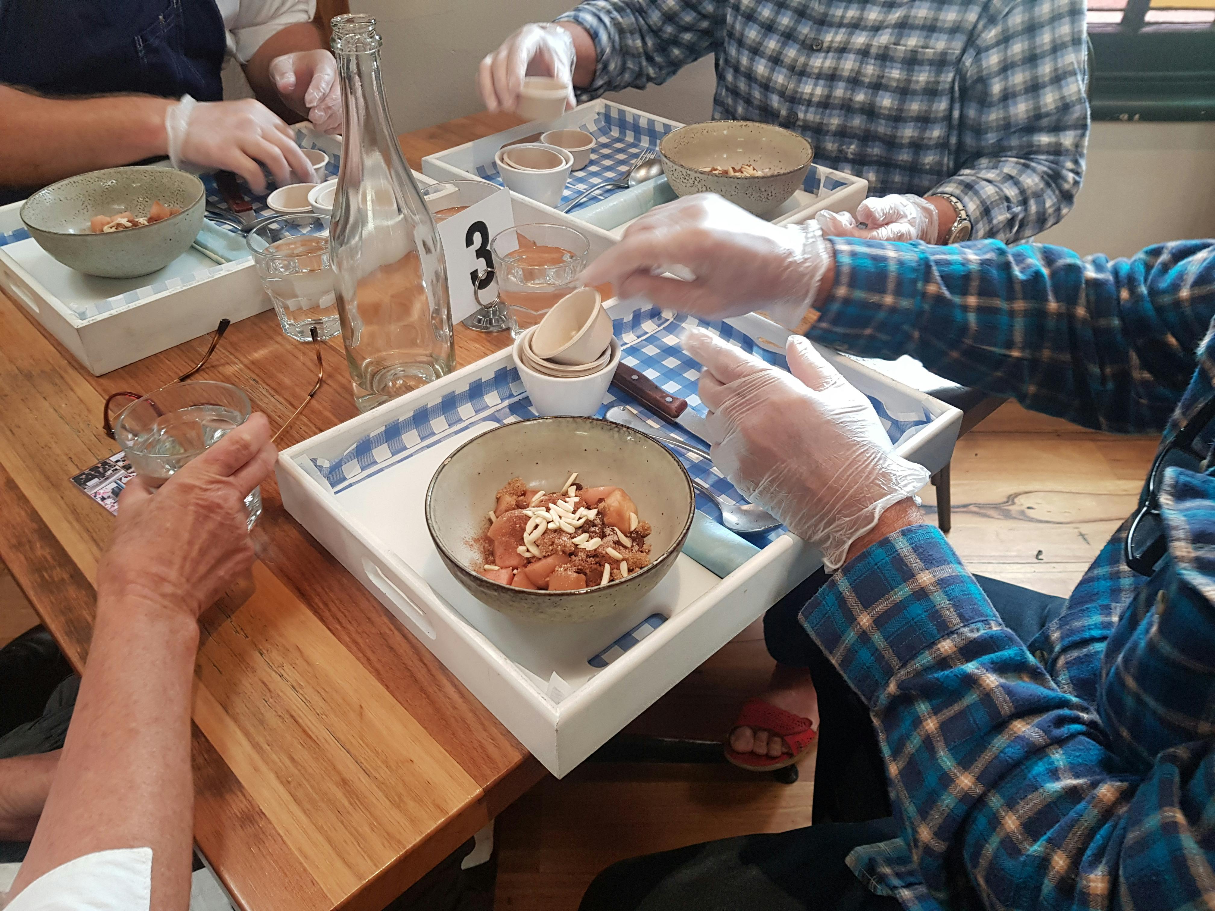 Ingredients being mised together for Apple strudel