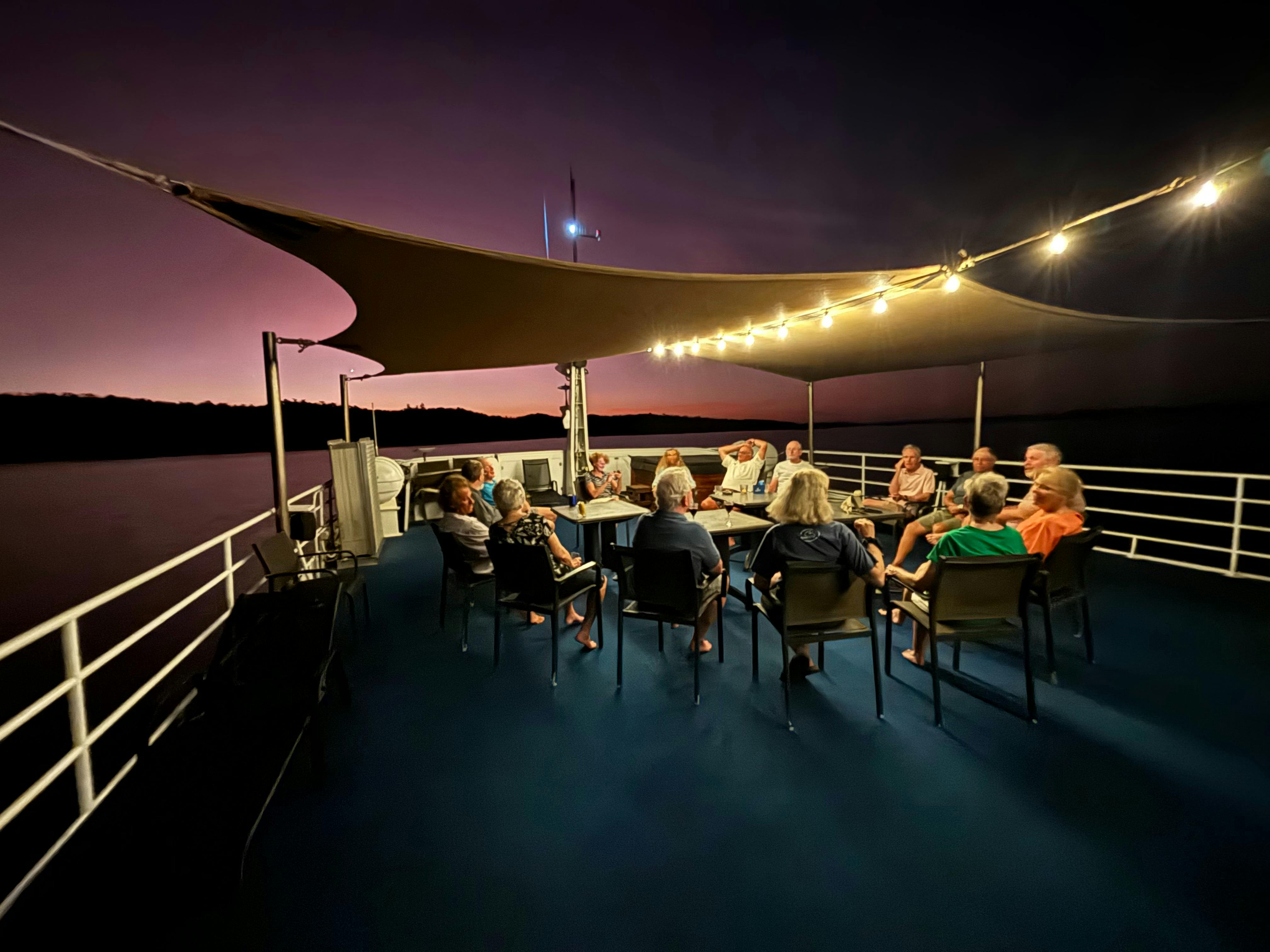 Guests happy on top deck