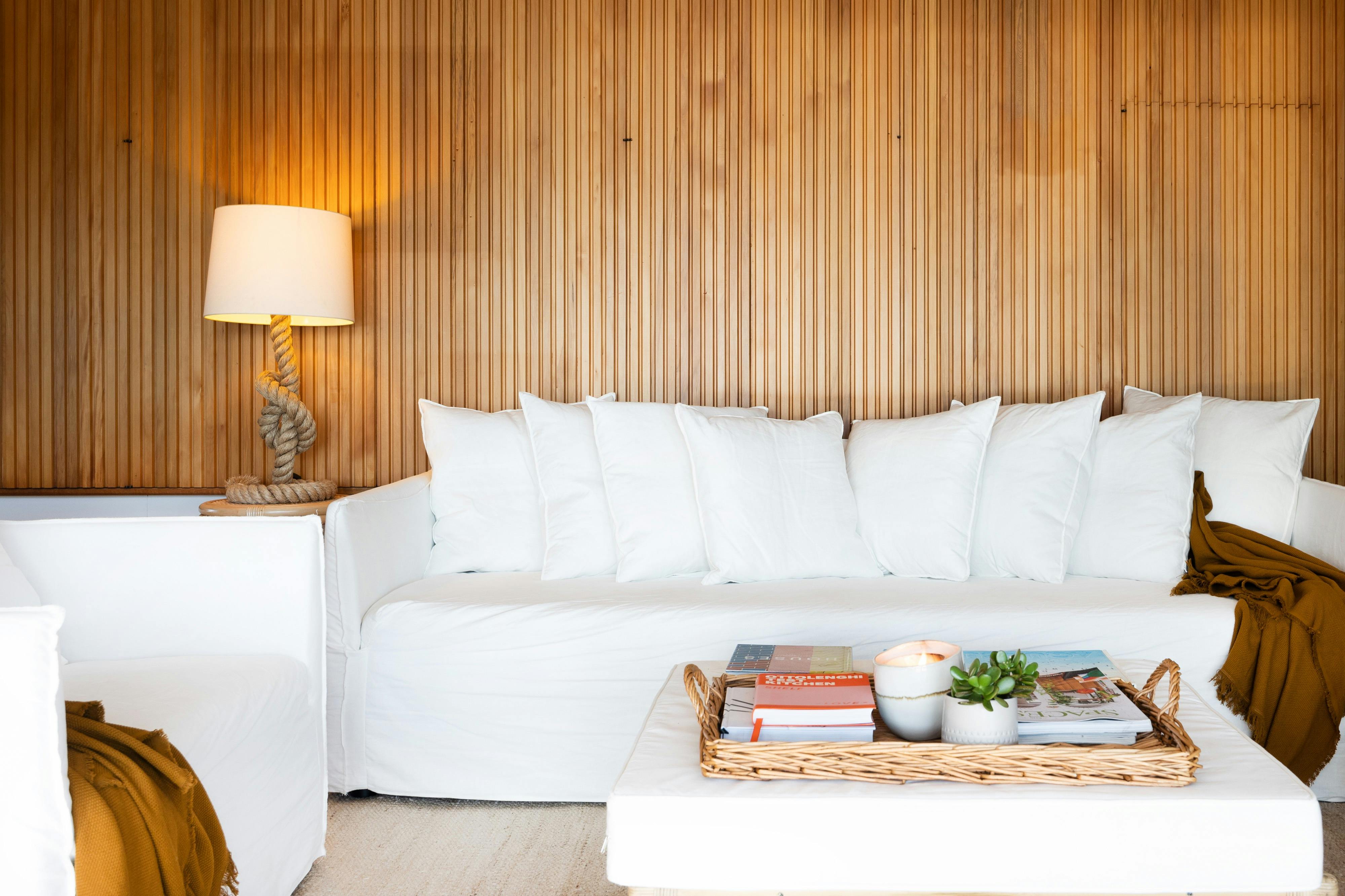 Designed with comfort in mind. Big sofas to relax with views of the ocean.