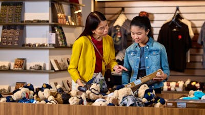 Mother and daughter shopping at the Australian War Memorial Gift Shop