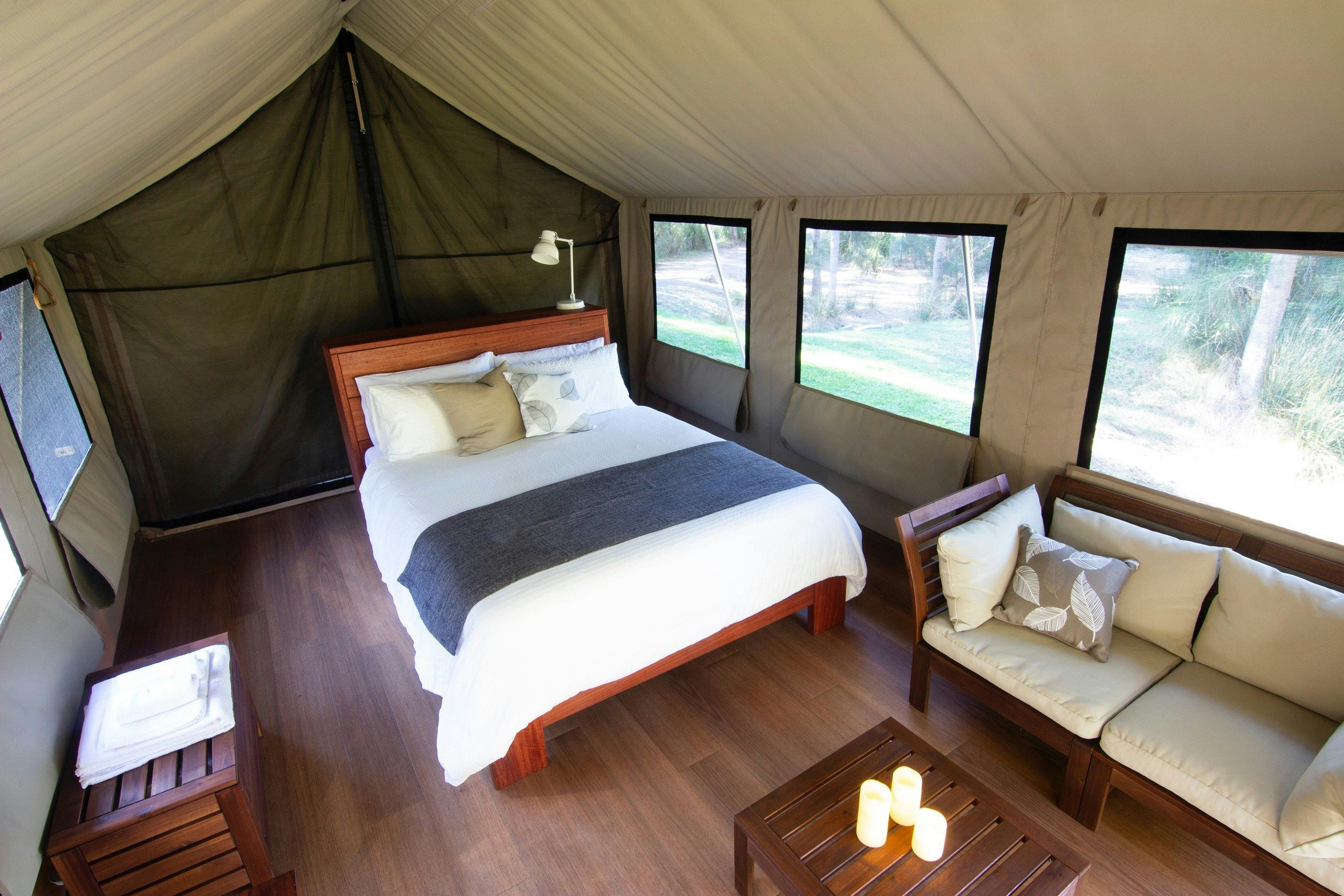 bawley point bangalay retreat safari tent interior