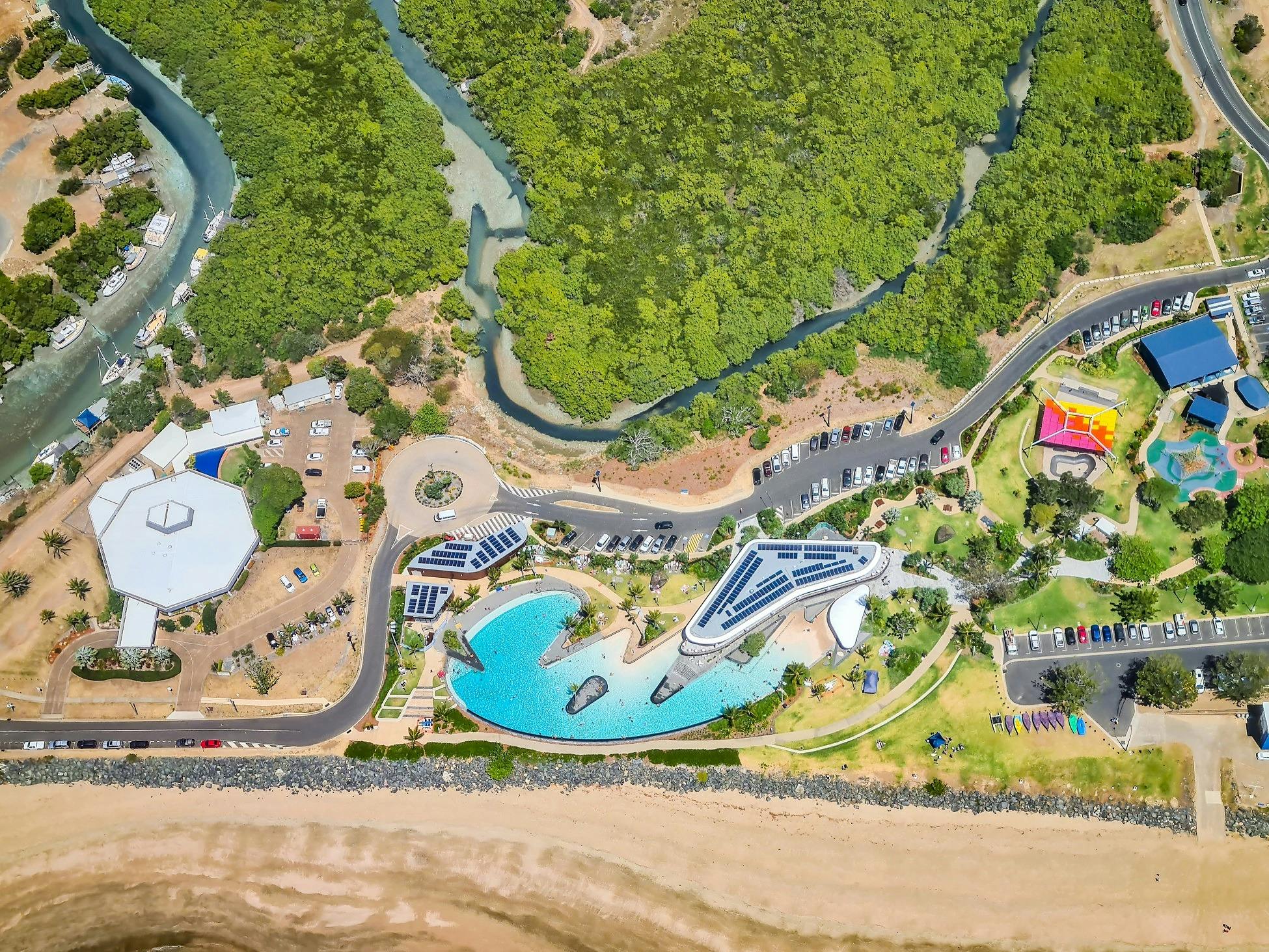 Yeppoon lagoon pool and surrounding areas