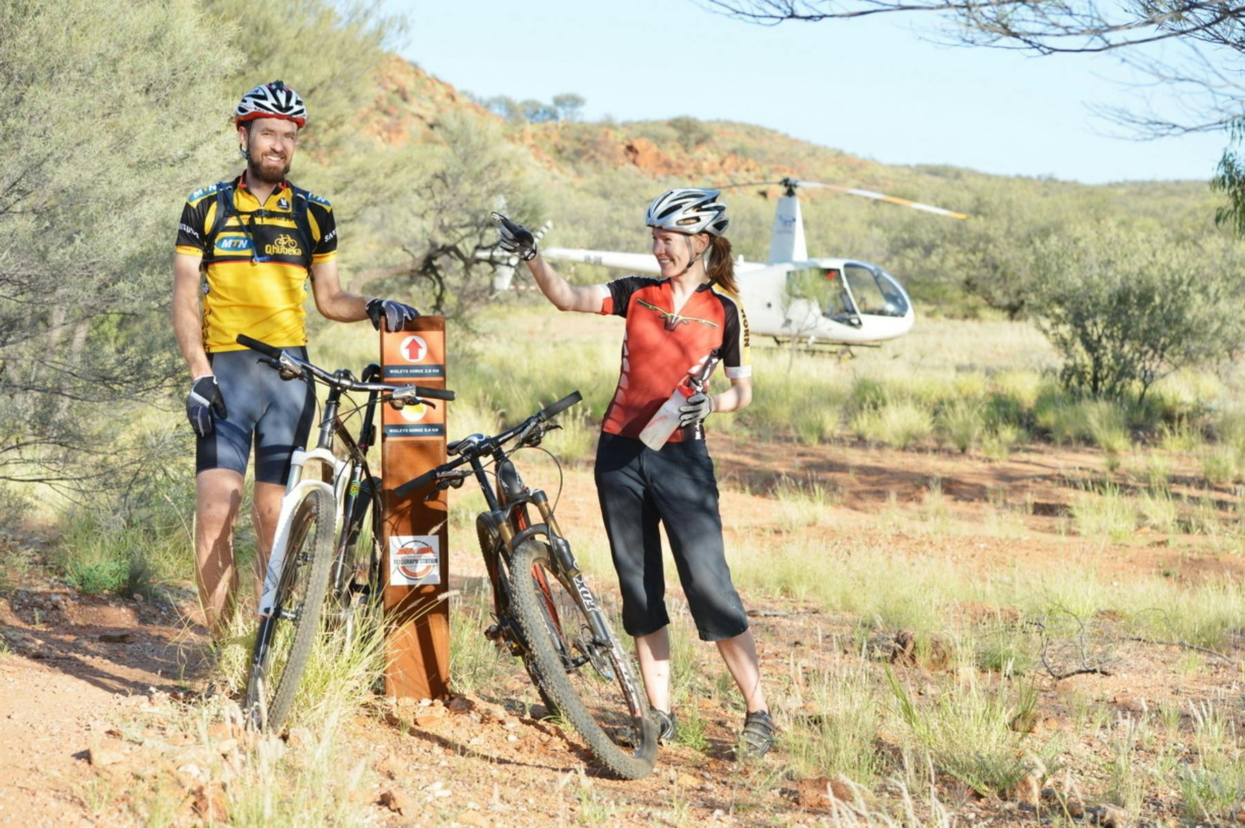 Mountain Bikers on the trail after drop off