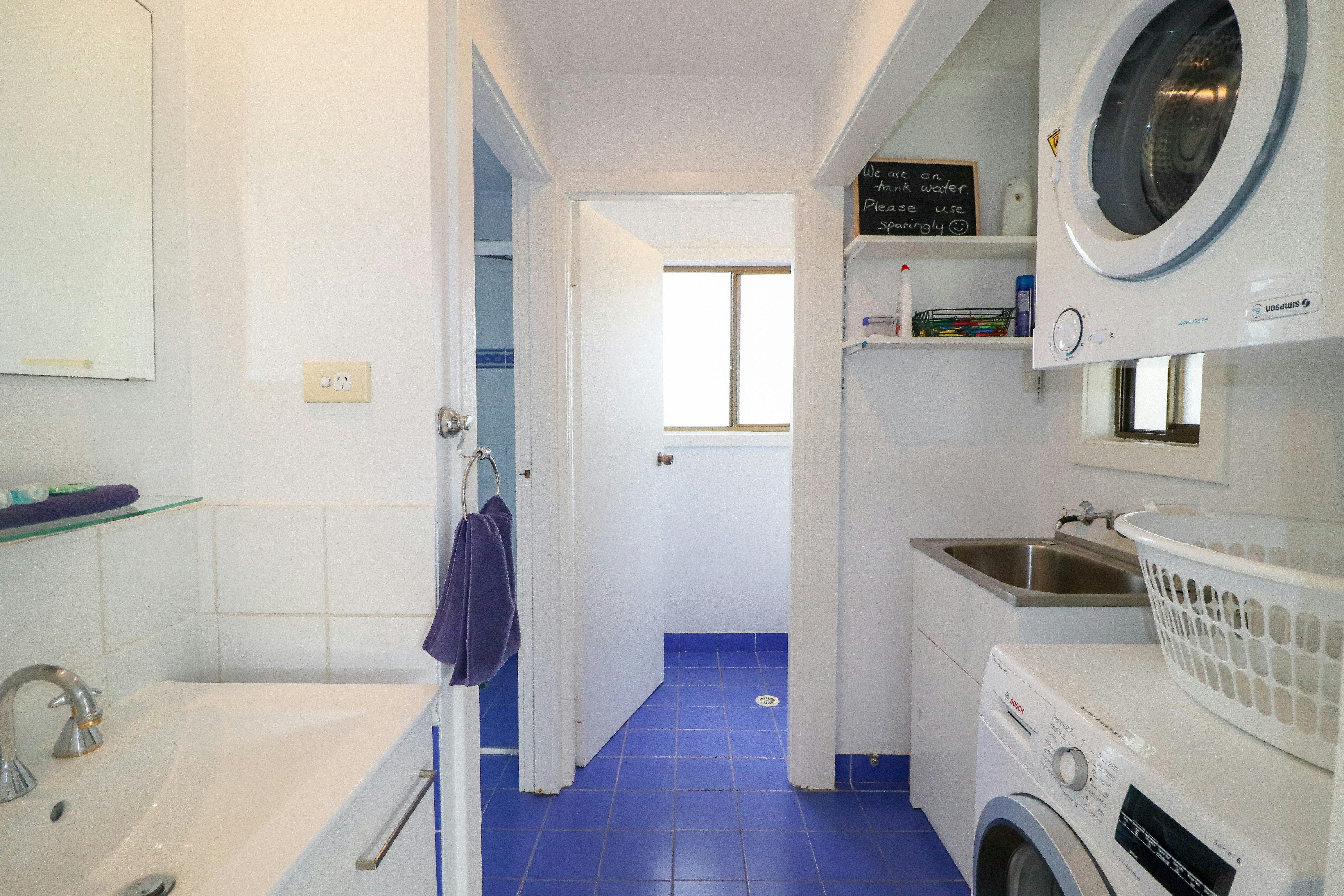 By the beach bathroom and laundry