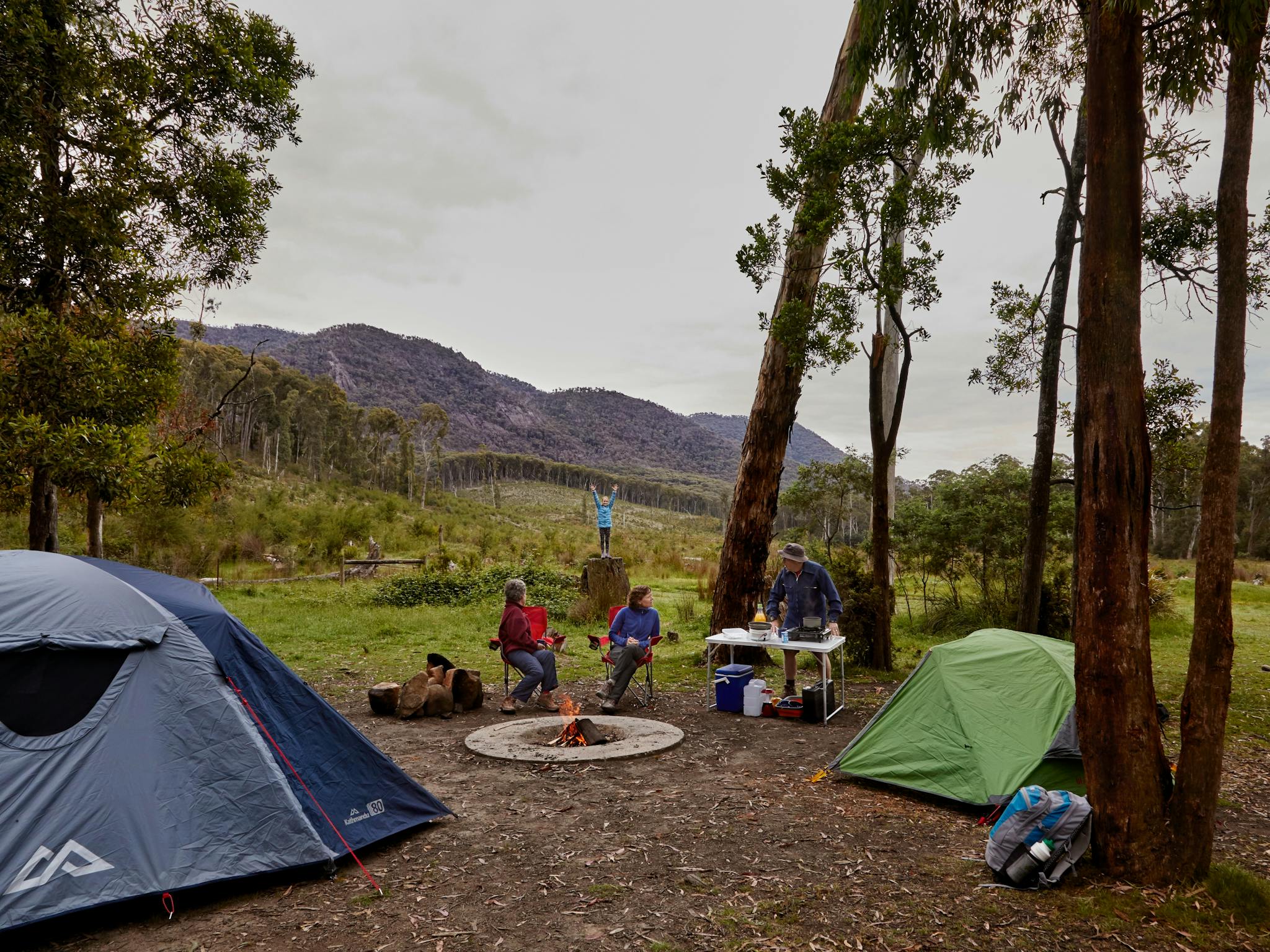 Camping at Cooks Mill, Cathedral Ranges State Park