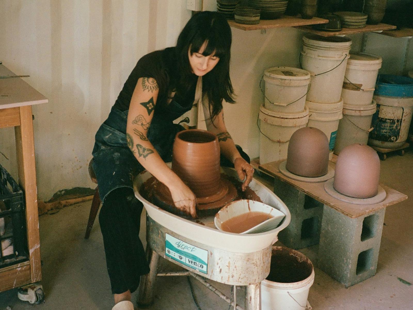 Lady on ceramists wheel